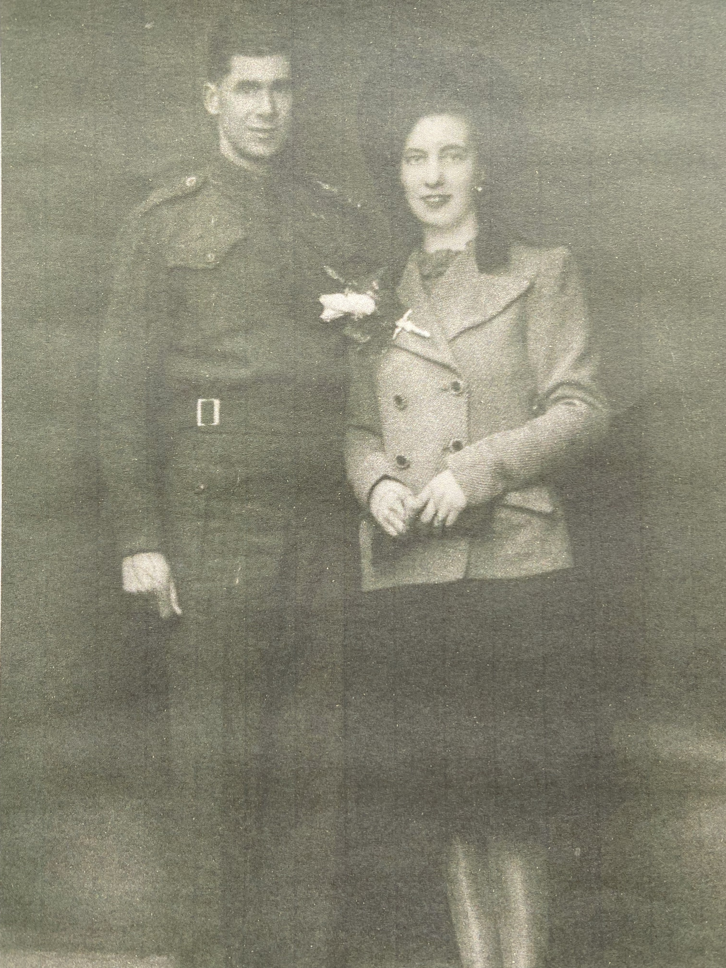 Black and white photograph of a man and woman