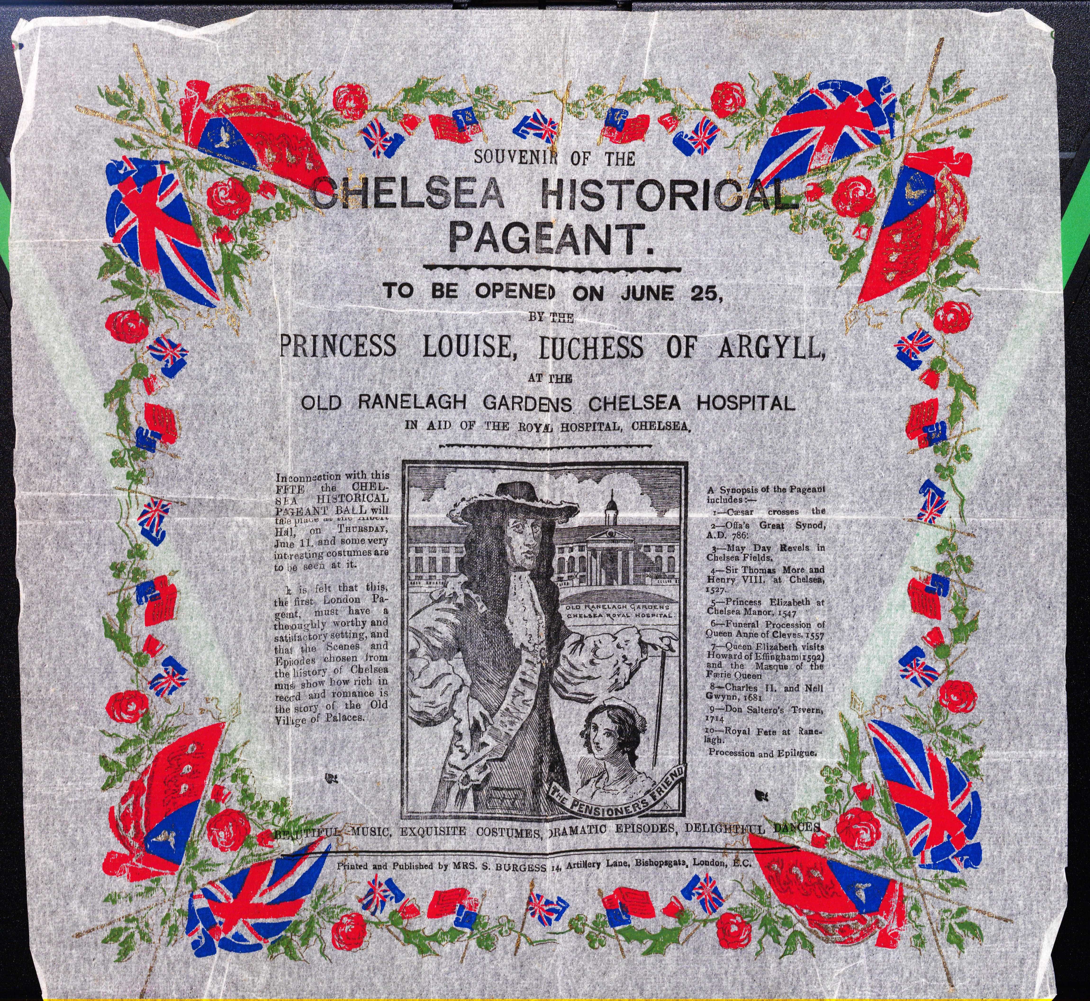 Souvenir napkin, Royal Hospital Chelsea collections