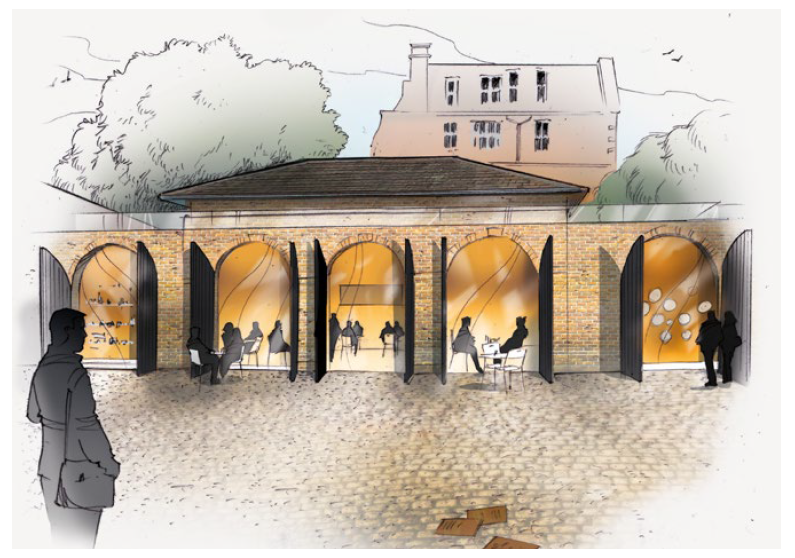 Stable Block conceptual drawing showing cafe area