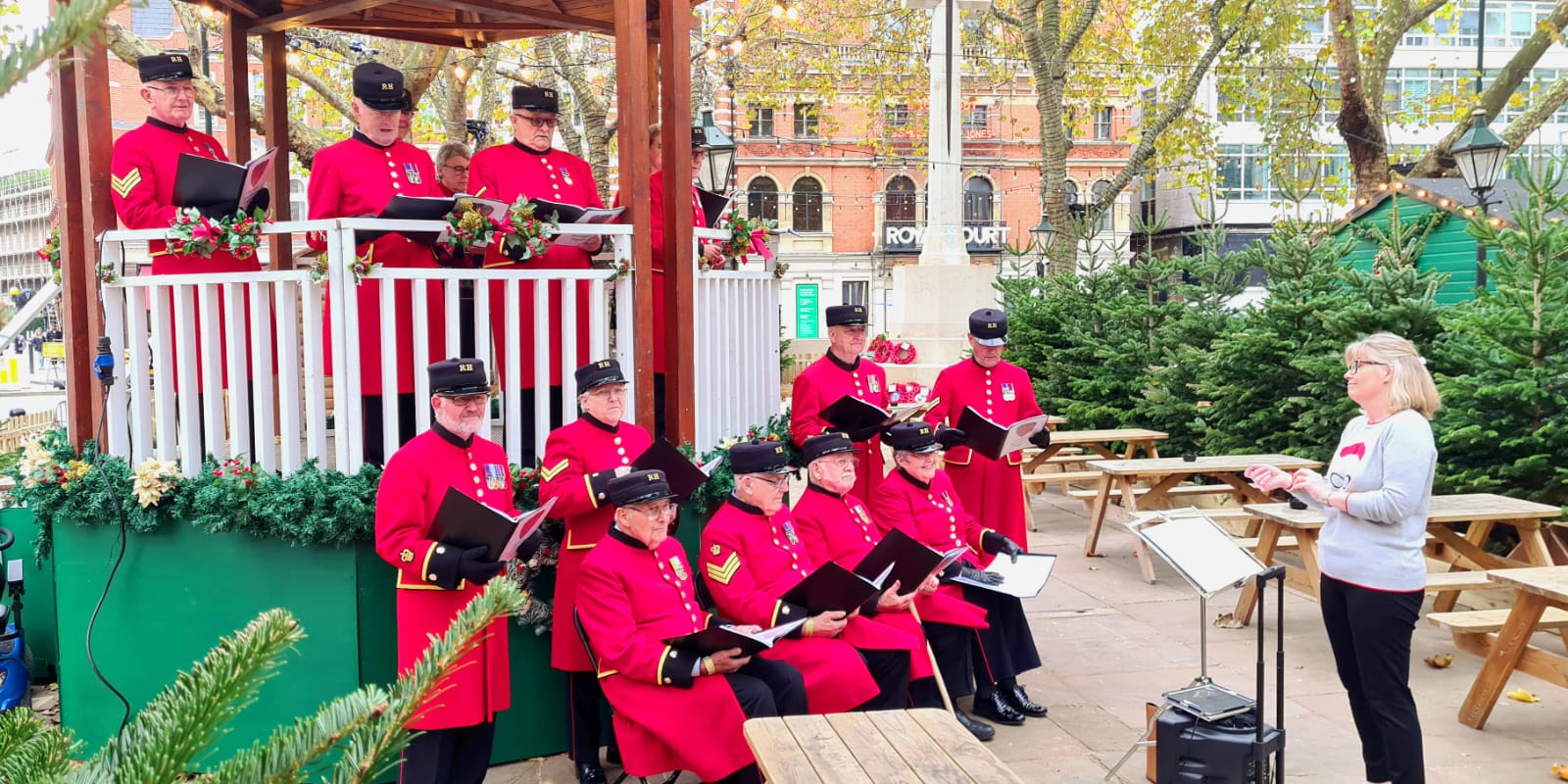 Chelsea Pensioner Choir Performing at Sloan Square Christmas Light Switch On