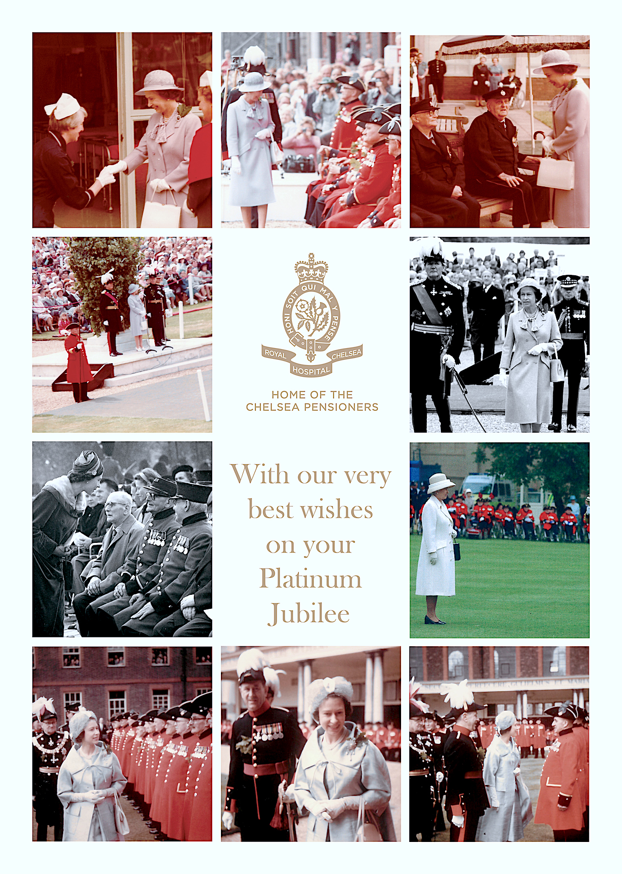 Platinum Jubilee Card from the Chelsea Pensioners to Her Majesty The Queen
