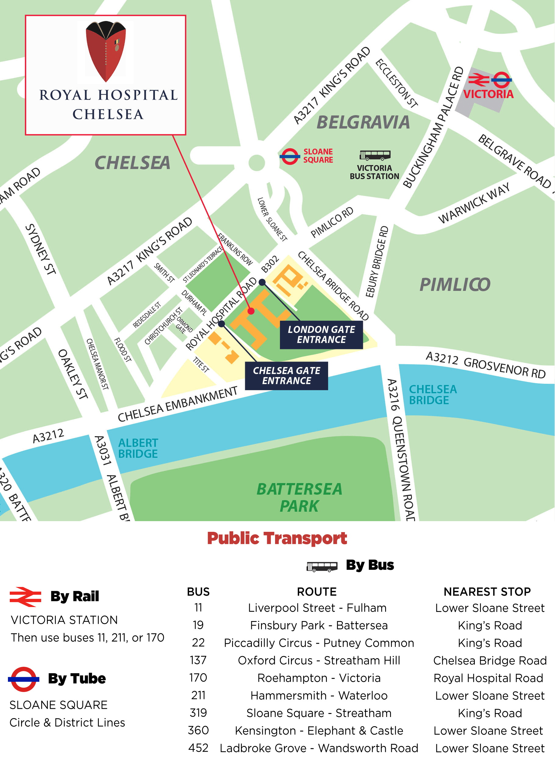 Find Us Map - Royal Hospital Chelsea
