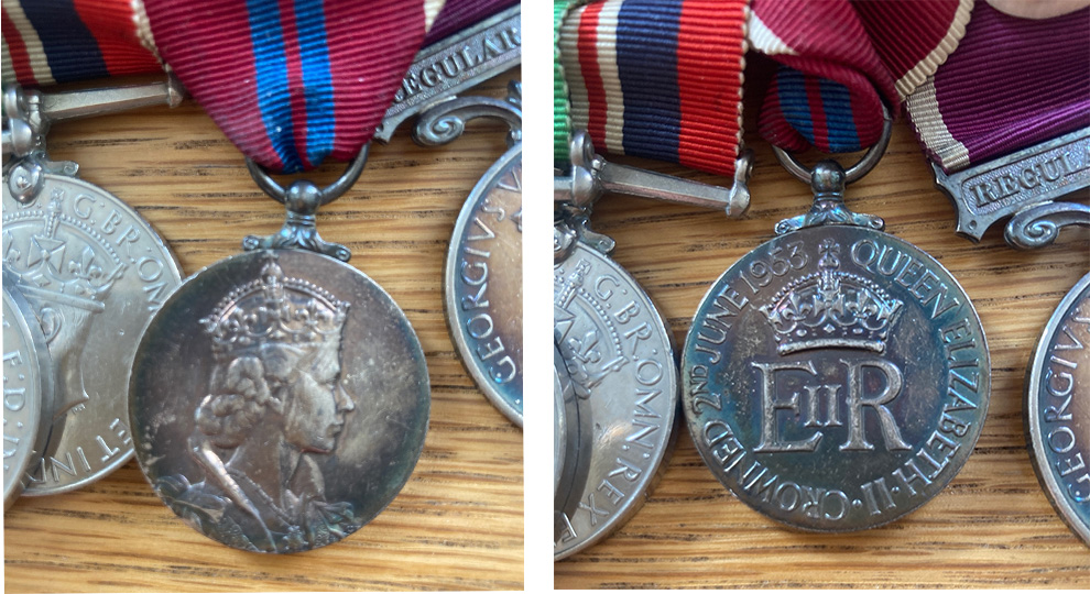 Queen Elizabeth II Coronation medal, awarded to the father of Chelsea Pensioner Mike Allen